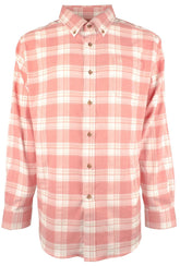 Men's Flannel Milton Plaid Long Sleeve Sport Shirt HMRd Small